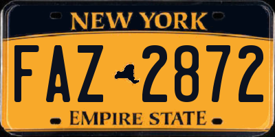 NY license plate FAZ2872
