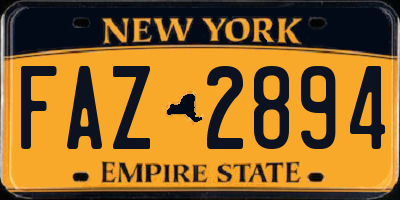 NY license plate FAZ2894