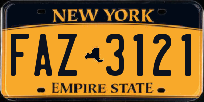 NY license plate FAZ3121