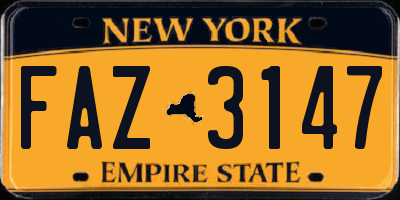 NY license plate FAZ3147