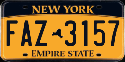 NY license plate FAZ3157