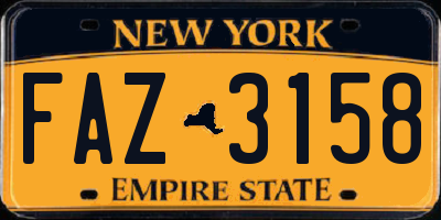 NY license plate FAZ3158