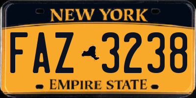 NY license plate FAZ3238