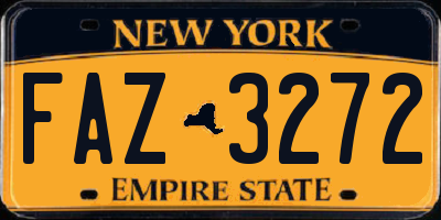 NY license plate FAZ3272