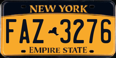 NY license plate FAZ3276