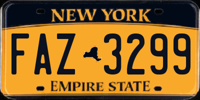 NY license plate FAZ3299