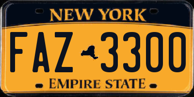 NY license plate FAZ3300