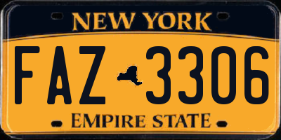 NY license plate FAZ3306