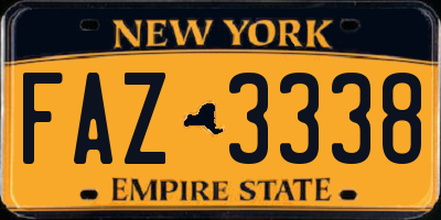 NY license plate FAZ3338