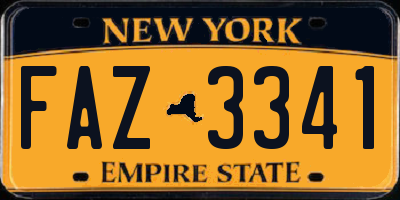 NY license plate FAZ3341