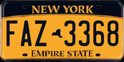 NY license plate FAZ3368