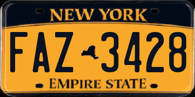 NY license plate FAZ3428
