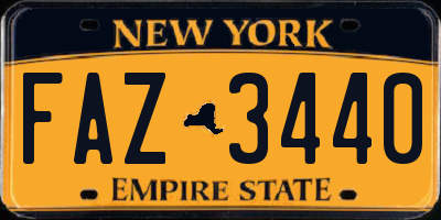 NY license plate FAZ3440
