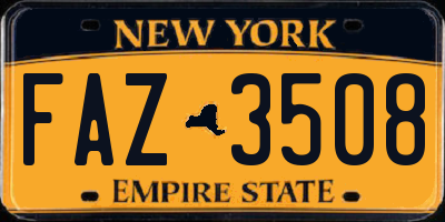 NY license plate FAZ3508