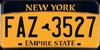 NY license plate FAZ3527