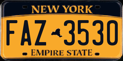 NY license plate FAZ3530
