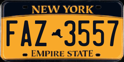NY license plate FAZ3557