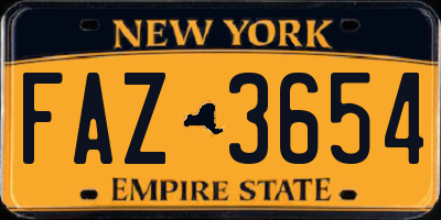 NY license plate FAZ3654