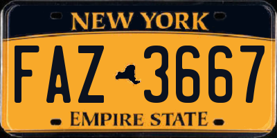 NY license plate FAZ3667