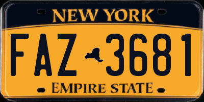 NY license plate FAZ3681