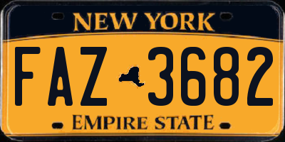 NY license plate FAZ3682