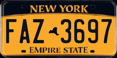 NY license plate FAZ3697