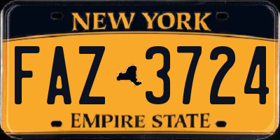 NY license plate FAZ3724