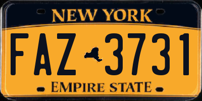 NY license plate FAZ3731