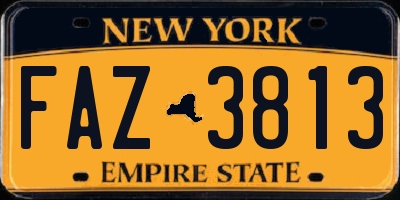 NY license plate FAZ3813