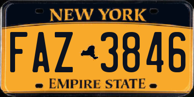NY license plate FAZ3846