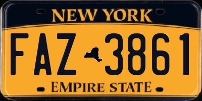NY license plate FAZ3861