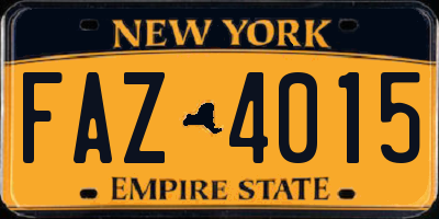 NY license plate FAZ4015
