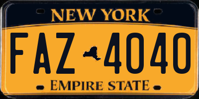 NY license plate FAZ4040