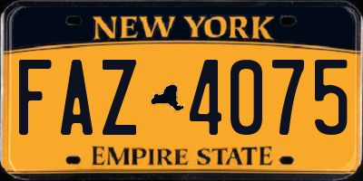 NY license plate FAZ4075