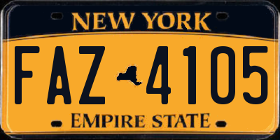 NY license plate FAZ4105