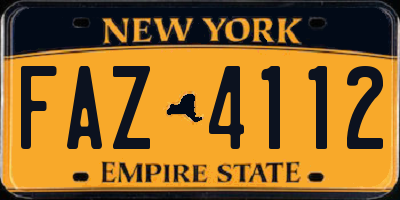NY license plate FAZ4112