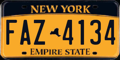 NY license plate FAZ4134