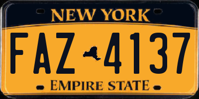 NY license plate FAZ4137