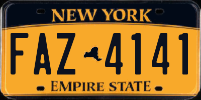 NY license plate FAZ4141