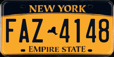 NY license plate FAZ4148