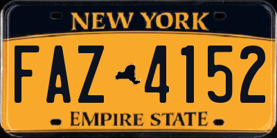NY license plate FAZ4152