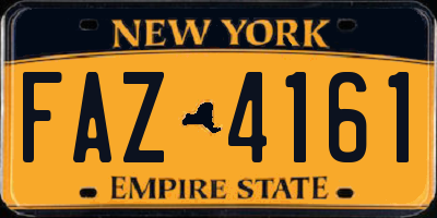 NY license plate FAZ4161