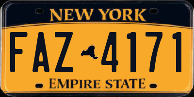 NY license plate FAZ4171