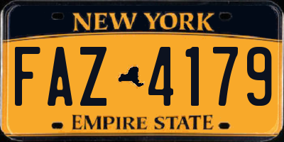 NY license plate FAZ4179