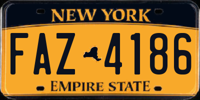 NY license plate FAZ4186