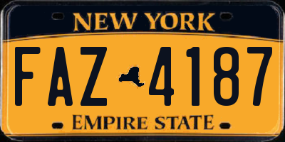 NY license plate FAZ4187