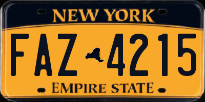 NY license plate FAZ4215