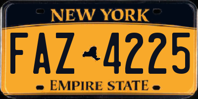 NY license plate FAZ4225
