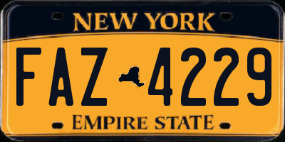NY license plate FAZ4229