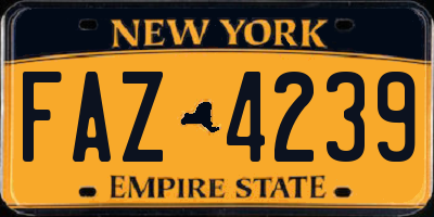 NY license plate FAZ4239